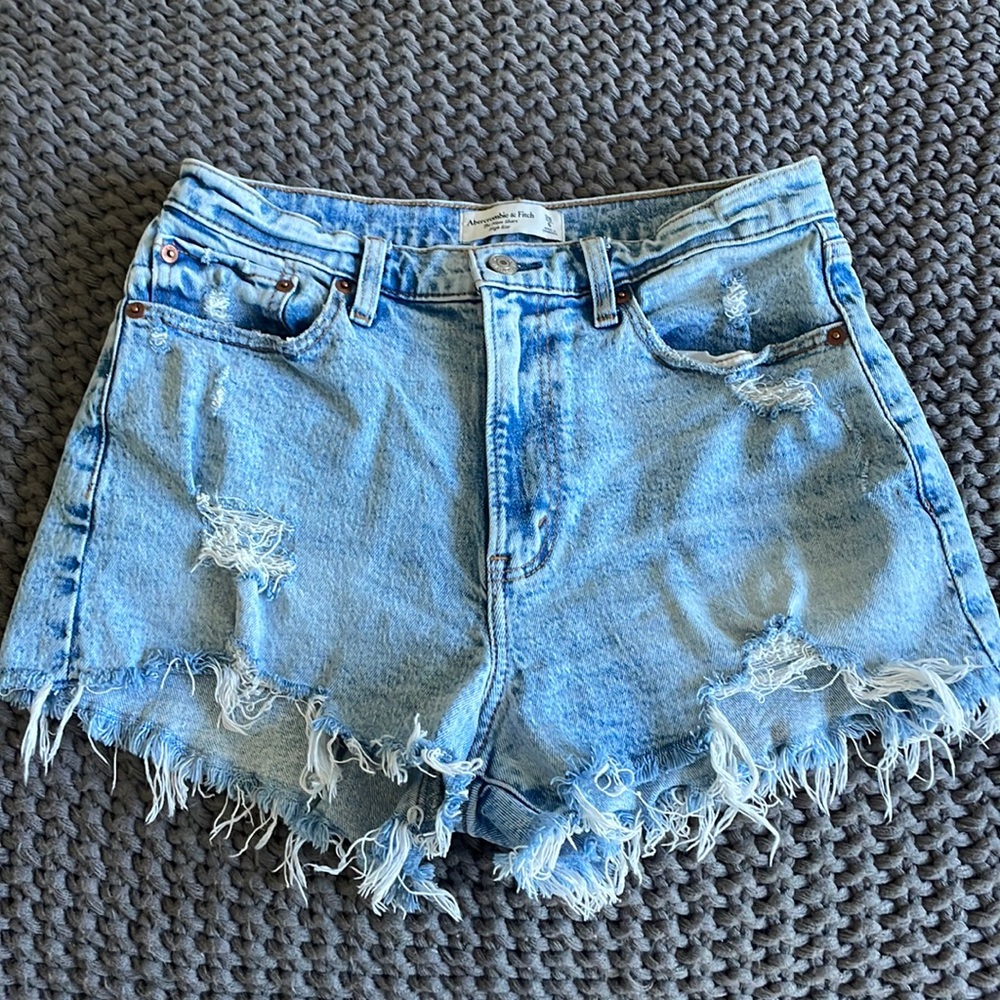 Abercrombie high-rise curve love denim shorts